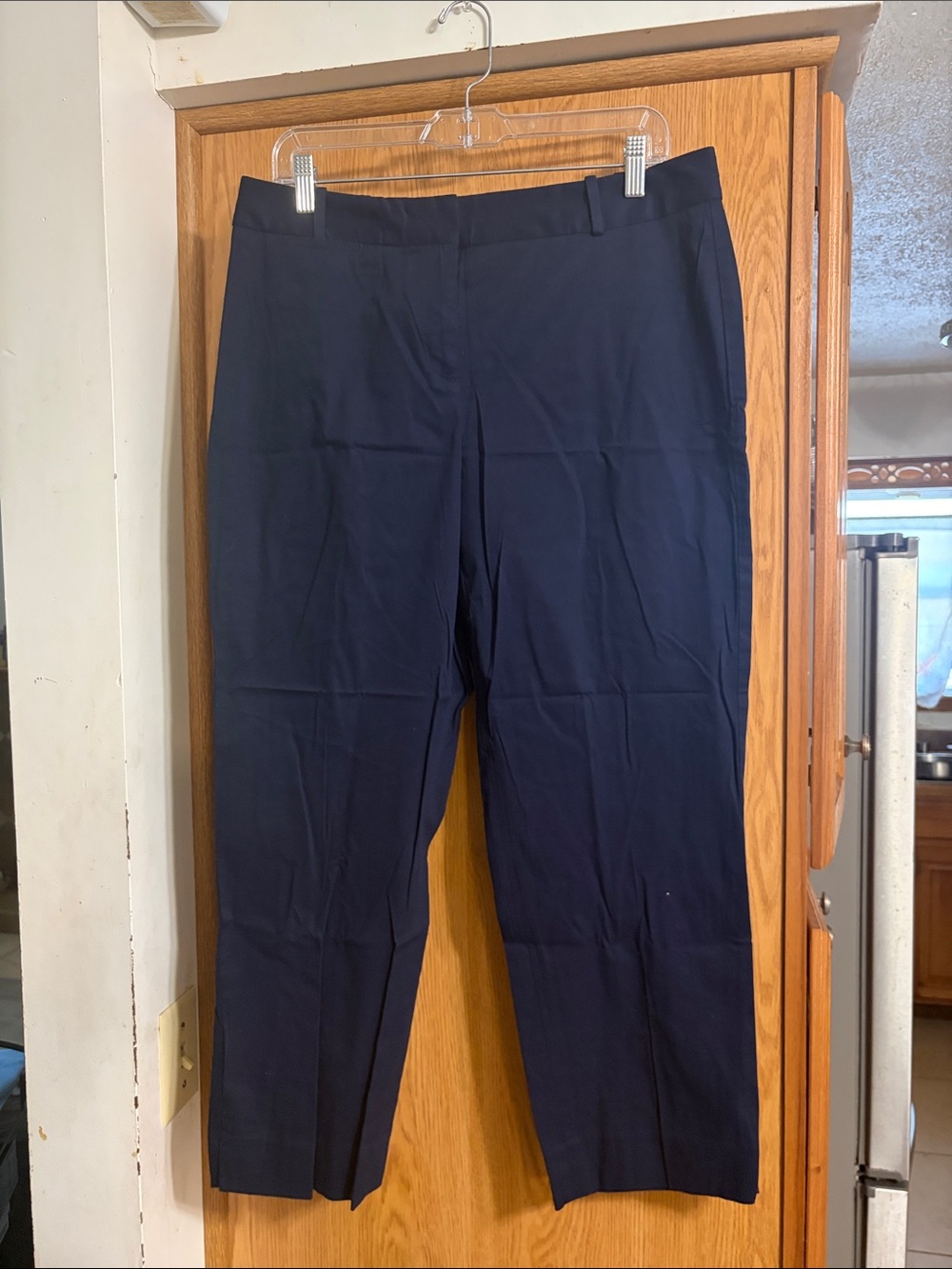 Talbots Navy Straight-Leg Dress Pants, Back Pocket Detail